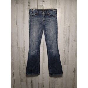 Seven 7 For All Mankind Jeans Womens 25 Blue Denim FLARE USA 27x32